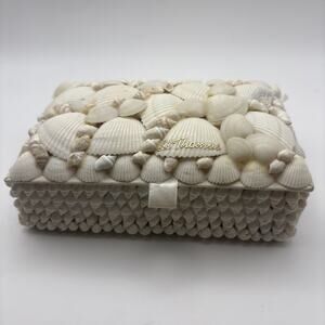 Sea Shell Trinket Box - St Thomas Souvenir Memorabilia 6” - Nautical Decor Box
